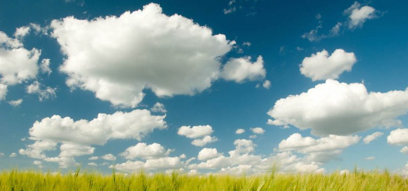 Clouds over a field