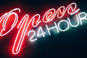 Open 24 hours neon sign