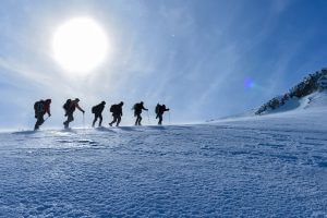 Climbing a mountain