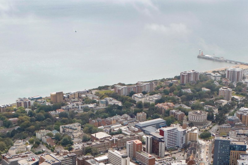 Aerial image of Bournemouth's coastline 