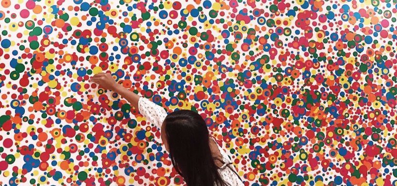 Many different color dots as art