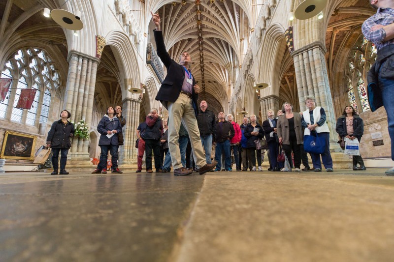 People in Exeter Cathedral – England