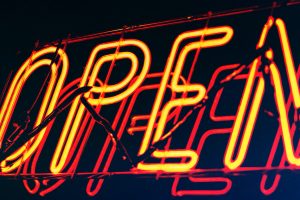 Open sign in neon